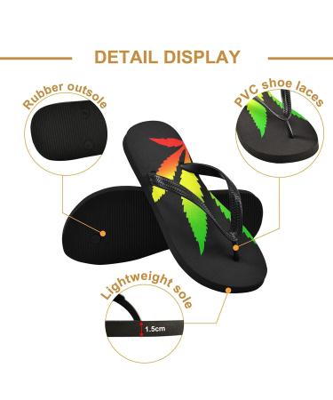 Buy Mnsruu Marijuana Leaf Flip Flops | Stylish Sandals for Men & Women | Perfect for Travel & Spa - Buy Online on GoSupps.com