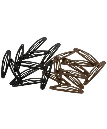 Large Hair-Like Hair Clips Set (20 Pieces) - Brown & Black Oval Clips (6 cm) with White Storage Box | Perfect for Styling & Organization - Buy Online on GoSupps.com