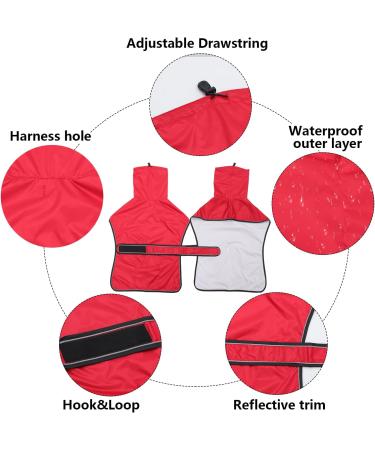 Waterproof Greyhound Light Dog Jacket | Reflective Rain Coat for Whippets & Windhounds - XS Red (46-48cm) - Buy Online on GoSupps.com