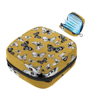 MUOOUM menstrual artery Bag zipper Women's bond bag tampons collect bags for women girls (water lotus pattern) color 8 4.7x6.6x6.6 in/12x17x17 cm