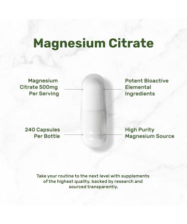 Magnesium Glycinate 500mg Veggie Capsules & Magnesium Citrate 500mg Bundle Easily Absorbed Chelated Mineral Highly Purified Elemental Form - Buy Online on GoSupps.com
