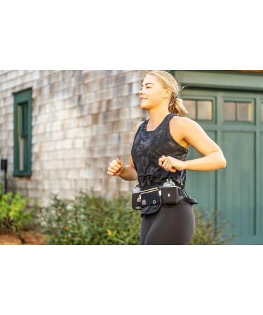 Temp Brand Adjustable Hydration Running Belt with Water Bottle Set - Black - Buy Online on GoSupps.com