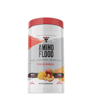 Amino Flood BCAAs + Essential Amino Acids Building Blocks of Muscle Comprehensive Formula Great Taste Veteran Owned and Operated (30 Servings Peach Mango)