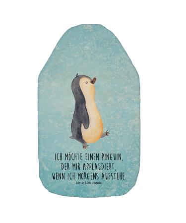 Mr. & Mrs. Panda Warm bottle Penguin march - gift satisfied proud family walking grain pillow heat bottle cover hot water bottle with blue