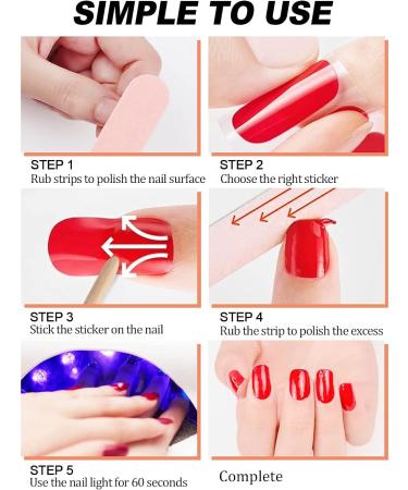 Kalolary 20PCS Gel Nail Polish Strips with File and Stick - Self-Adhesive Wraps for Cured Gel Nails (UV/LED Lamp Required) - Buy Online on GoSupps.com