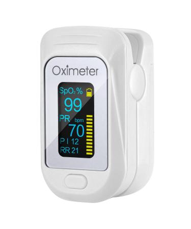 Tomorotec M130 Fingertip Pulse Oximeter Accurate Blood Oxygen Saturation Level (SpO2) Perfusion Index (PI) Pulse Rate (PR) Respiratory Rate (RR) Monitor Battery Lanyard [Sports & Aviation Use Only]