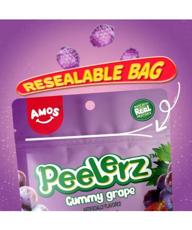 Amos 4D Peelable Gummy Grape Peelerz Gummy Grape Peeling Candy Resealable 6oz Bag Double the Amount of 3oz bags! - Buy Online on GoSupps.com