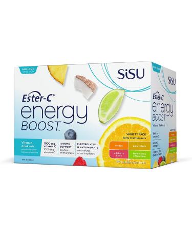 SISU Ester-C Energy Boost Variety pack 30 Count (Pack of 1)