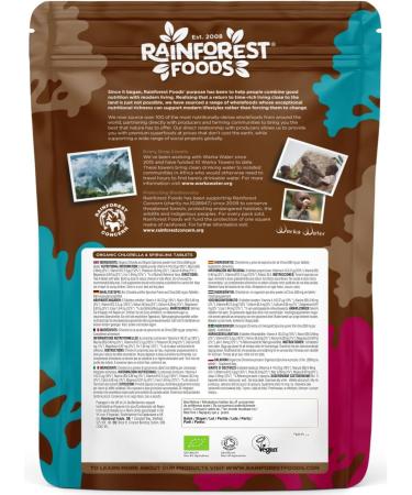 Rainforest Foods Organic Combined Chlorella and Spirulina Tablets 500mg Pack of 300 300 count (Pack of 1) - Buy Online on GoSupps.com