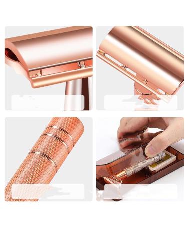 Jodial Safety Razor for Men & Women - Rose Gold Double Edge Razor with 10 Platinum Blades | International Shipping Available - Buy Online on GoSupps.com