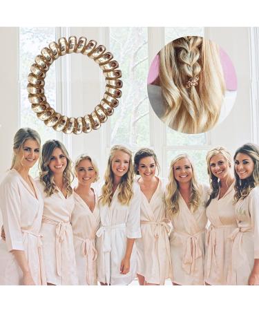 CUTERUI Gifted Bridesmaid Hair Ties - 8 Pack Champagne and White Coils for Bachelorette Party and Bride Tribe Favors - Buy Online on GoSupps.com