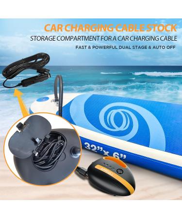 APPFULL 20PSI Electric Portable Paddle Board Pump - SUP/Kayak/Tent Inflatable Air Pump - Auto-Off Deflation - 12V DC Car Connector - Buy Online on GoSupps.com
