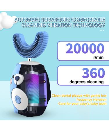 Kids Electric Toothbrush  U-Shaped Ultrasonic Toddler Automatic Toothbrush with Six Smart Modes Auto Whitening Toothbrush IPX7 Waterproof Design for Children Kids Toddler 2-7 Years (Blue) 1-bule - Buy Online on GoSupps.com