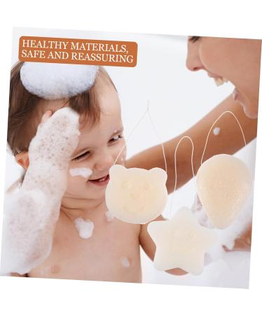 Balacoo 3pcs Body Cleaning Sponges - Cute Facial & Bath Sponges for Natural Cleaning | Ideal for Newborns & Adults (8x8x2cm - Buy Online on GoSupps.com