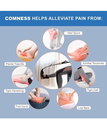 Plantar Fasciitis Relief: Foot and Calf Stretcher with Yoga Strap for Hamstring and Leg Stretches - Buy Online on GoSupps.com