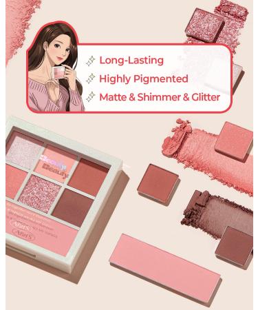 AMTS x True Beauty Edition Love EyeShadow Palette - Matte, Shimmer, Metallic Oam Lasting Cheek Blush - K Beauty Pink Gold Makeup - Buy Online on GoSupps.com
