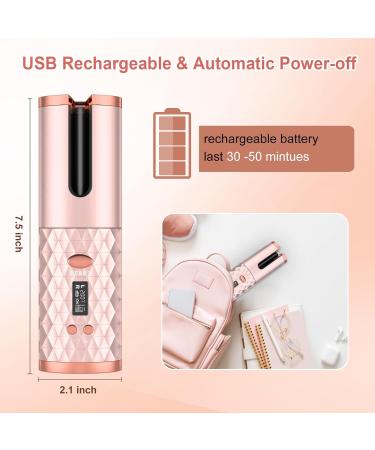 MELOPHY Automatic Cordless Hair Curling Iron - 1 Inch Rechargeable USB Ceramic Portable with 6 Temp & 11 Timer Settings - Perfect Travel Curling Wand - Buy Online on GoSupps.com