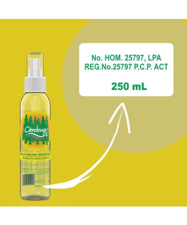 Citrobug - Essential Oils Based All Natural Mosquito/Insect Repellent (250ml) 125 ml (Pack of 1) Clear - Buy Online on GoSupps.com