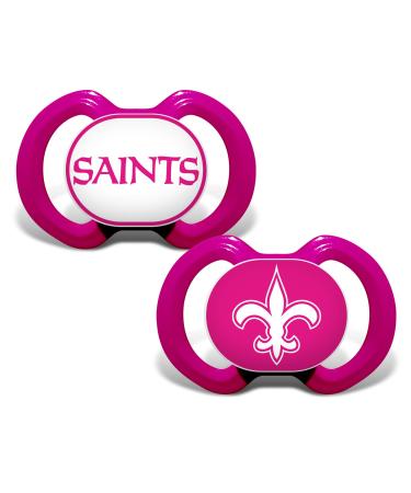 BabyFanatic Girls Pink Pacifier 2-Pack - NFL New Orleans Saints - Officially Licensed League Gear