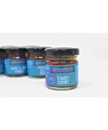 Hampton Chutney Gift Set - 6 x 35g Mini Jars for Food & Cheese Pairing | Tomato Onion, Bramley Apple, Caramelised Onion | Savoury Treat Accompaniment - Buy Online on GoSupps.com