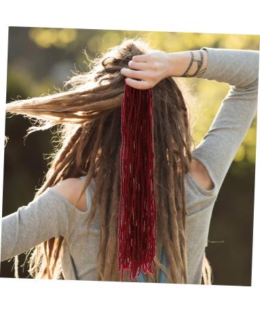 minkissy Dirty Little Braids Head Band Wigs Braided Wig Ponytail Wigs Dreads Extensions Dreadlock Accessories Double Ended Dreadlock Extensions Hair Wig Women Hairpiece Extensions Men Wig 90X8CM Claret - Buy Online on GoSupps.com