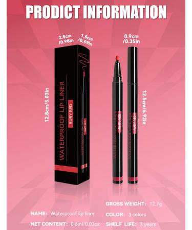  Jutqut Waterproof Lip Liner Matte Marker Dark Red Long Lasting Highly Pigmented and Silky Natural Smooth Lipstick (02 Dark Red) - Buy Online on GoSupps.com