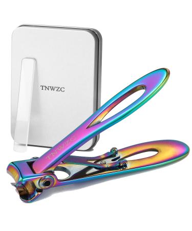 Fingernail Clippers TNWZC Wide Jaw Opening Nail Clipper with Nano Nail File  Newest Toenail Clipper for Thick Nails  Suitable for Tough Nails/Adults/Men/Seniors(Titanium)