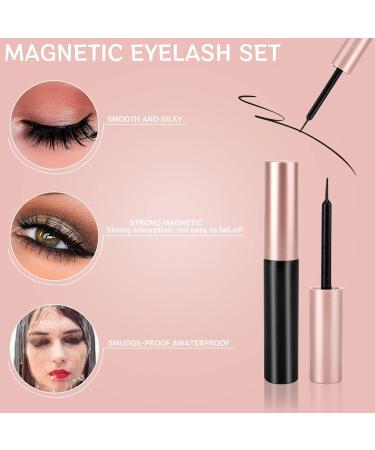 10 Pairs 3D Magnetic False Eyelashes Set with Eyeliner & Tweezers - Reusable Waterproof Long-Lasting Makeup - Buy Online on GoSupps.com