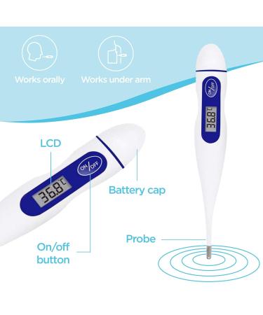 AVO+ Personal Digital Thermometer - Easy Temperature Checker for Adults Children Babies & Seniors | High/Low Alarm Fast Accurate Readings - Buy Online on GoSupps.com