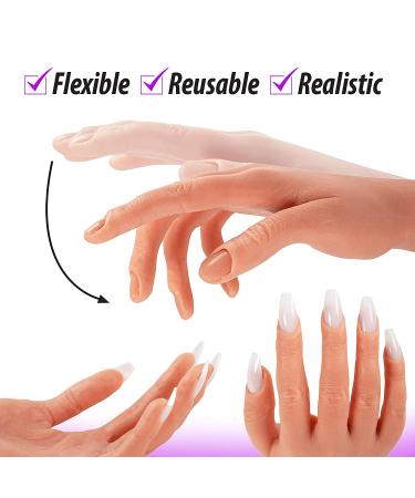 Silicone Practice Half Hand for Acrylic Nails by Nail Nobility - Ideal for Nail Techs - Flexible, Reusable, Realistic Design - Buy Online on GoSupps.com