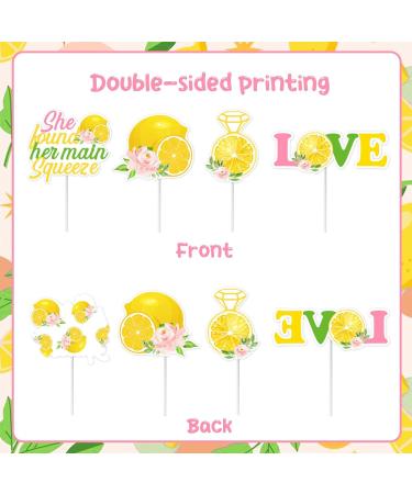 24Pcs Lemon Cupcake Toppers She Found Her Main Squeeze Diamond Ring Lover Cupcake Picks Lemonade Themed Bridal Shower Wedding Engagement Bachelorette Hen Party Cake Decorations Supplies - Buy Online on GoSupps.com