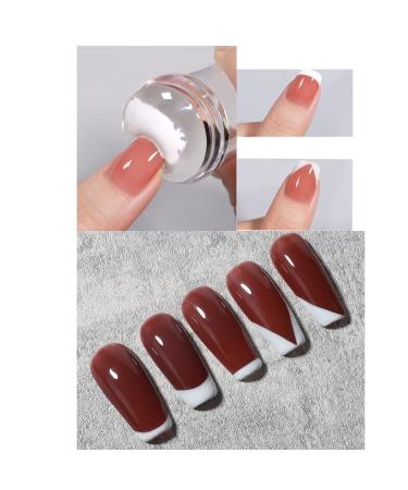 French Nail Stamper Set - Silicone Jelly Design with Scrapers | DIY Manicure Nails for Women & Girls | Christmas Gift - Buy Online on GoSupps.com