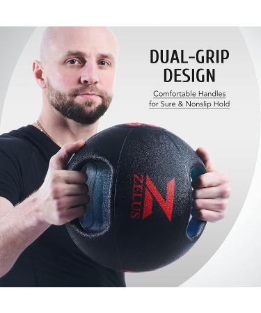 ZELUS 10lb Medicine Ball with Dual Grip for Strength Training Core Workouts - Buy Online on GoSupps.com