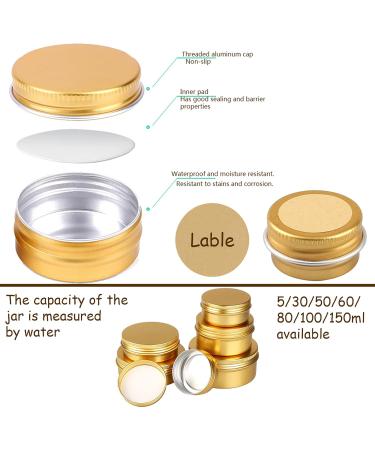 Buy 50 Pieces 5ml Gold Aluminum Jars with Screw Caps - Perfect for Cosmetics & Packaging Solutions - Buy Online on GoSupps.com