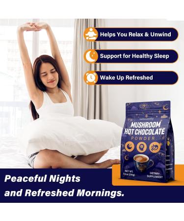 Mushroom Hot Cocoa with Magnesium Glycinate Reishi L-Theanine Ashwagandha Lemon Balm Lavender Cacao Powder Organic Hot Chocolate Supplement for Sleep Relaxation No Melatonin Vegan 7.4oz 7.41 Ounce (Pack of 1) - Buy Online on GoSupps.com