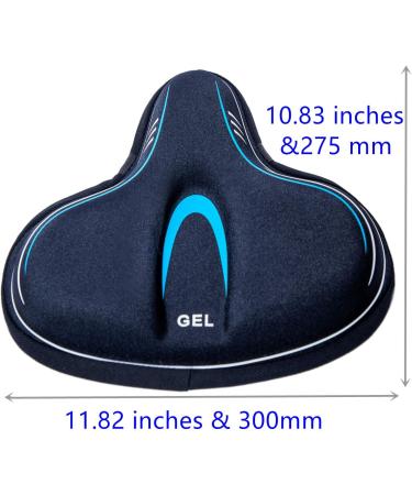 YBEKI Wide Bike Seat Cover - Gel and Foam Cushioned Bicycle Saddle for Indoor Cycling (Blue) - Buy Online on GoSupps.com