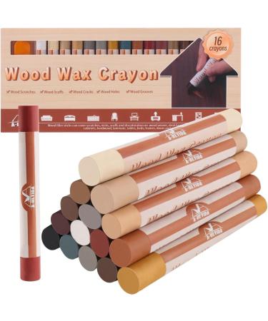 Wood Filler Sticks - 16 Color Wax Crayons for Furniture Repair Scratch & Scuff Fixes on Wood Floors Cabinets & More - Buy Online on GoSupps.com