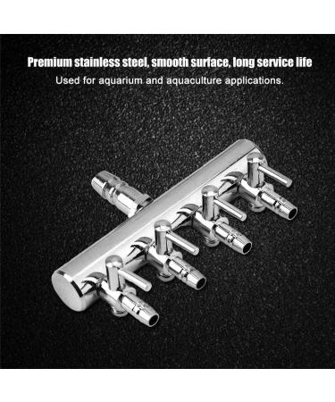 Watris Veiyi Stainless Steel Air Distributor for Aquariums - 2/4/6 Way Adjustable Air Control Valve 8mm Input 4mm Output - Ideal Air Pump Divider - Buy Online on GoSupps.com