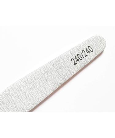 8X Nail Files Zebra Shape Diamond Chose GRIT Double Sided Emery Board (GRIT 240/240)