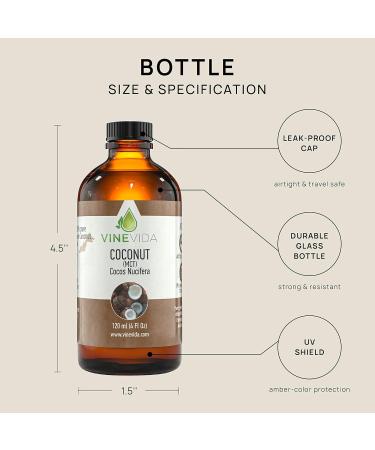 VINEVIDA MCT Coconut Carrier Oil 4 oz - Pure Undiluted MCT Oil for Candles & Soap Making - Safe for Skin - Bulk DIY Candle Scents - Buy Online on GoSupps.com