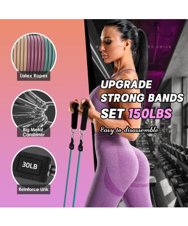 Resistance Bands Exercise Bands Resistance Bands for Working Out Work Out Bands with Handles for Men and Women Fitness Strength Training Home Gym Equipment (Morandi) - Buy Online on GoSupps.com