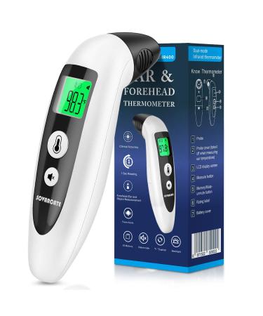 Thermometer for Adults SOVARCATE Digital Infrared Thermometer Forehead and Ear for Fever Accurate Reading for Baby Kids Adults - New Algorithm