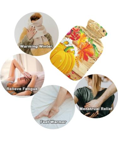 Naanle Thanksgiving Maple Leaves Heat Bottle - 1L Hot Water Bottle for Bed & Hand/Foot Pain Relief | Heat & Cold Therapy - Buy Online on GoSupps.com