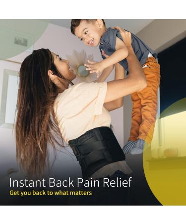 BraceUP Back Brace with Lumbar Pad for Men and Women - Relief for Sciatica & Lower Back Pain - Waist Support Belt for Heavy Lifting - S/M Size (70-90 cm) - Buy Online on GoSupps.com