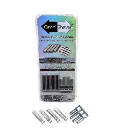 Premium Omnishaver Replacement Cartridge Refill Kit with One Blade Removal Tool - An Alternative to Disposable, Self Cleans & Strops During Use - Durable Smooth & Comfortable 4 Cartridges 4 Count (Pack of 1)