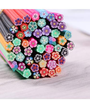 Beaupretty 3D Nail Art Fimo Canes Sticks - 50 Flower Slices Nails Stickers for DIY Crafts & Cellphone Decoration - Buy Online on GoSupps.com