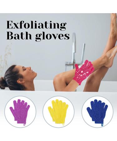 26Pcs Double Sided Exfoliating Bath Gloves | Nylon Shower Gloves for Body Scrub | Dead Skin Remover | 13 Colors - Buy Online on GoSupps.com