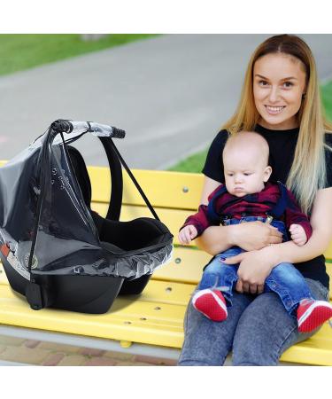 Universal Waterproof Baby Car Seat Rain Cover with Zipper Door and Ventilation - Transparent Stroller Weather Shield for Infant Car Seat - Buy Online on GoSupps.com