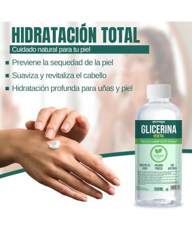  PLANTAWA Plantawa Liquid Vegetable Glycerin 500ml | High Purity Natural Moisturizing & Moisturizing Hair & Skin Fragrance Free Ideal Soaps Shampoos Creams USP Pharmaceutical Grade - Buy Online on GoSupps.com