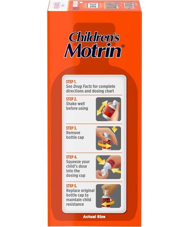 Motrin Children's Oral Suspension 100mg Ibuprofen - Fever & Pain Reliever for Kids - Berry Flavored - 8 fl oz - Buy Online on GoSupps.com